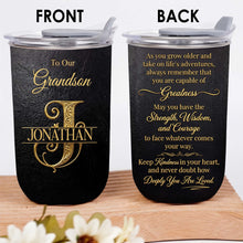 Load image into Gallery viewer, Personalized Monogram Initial 10oz Tumbler for Grandson
