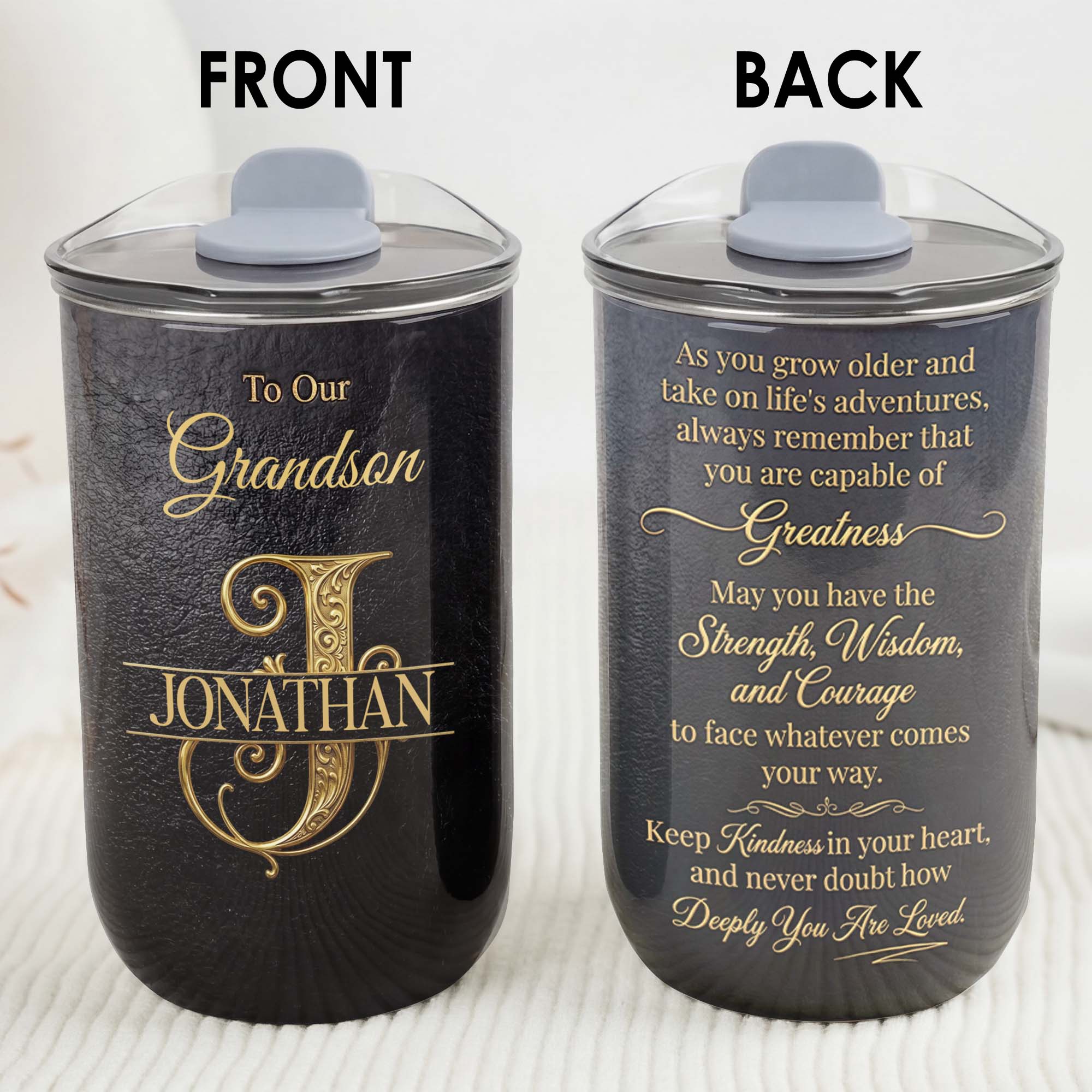 Personalized Monogram Initial 10oz Tumbler for Grandson