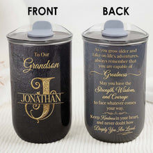 Load image into Gallery viewer, Personalized Monogram Initial 10oz Tumbler for Grandson
