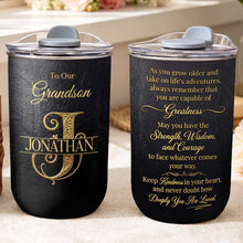 Load image into Gallery viewer, Personalized Monogram Initial 10oz Tumbler for Grandson

