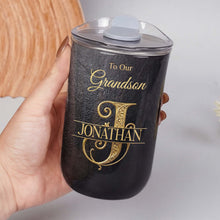 Load image into Gallery viewer, Personalized Monogram Initial 10oz Tumbler for Grandson
