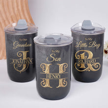 Load image into Gallery viewer, Personalized Monogram Initial 10oz Tumbler for Grandson
