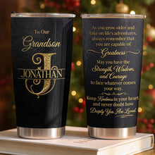 Load image into Gallery viewer, Personalized Stainless Steel Tumbler Custom Name Gift for Grandson
