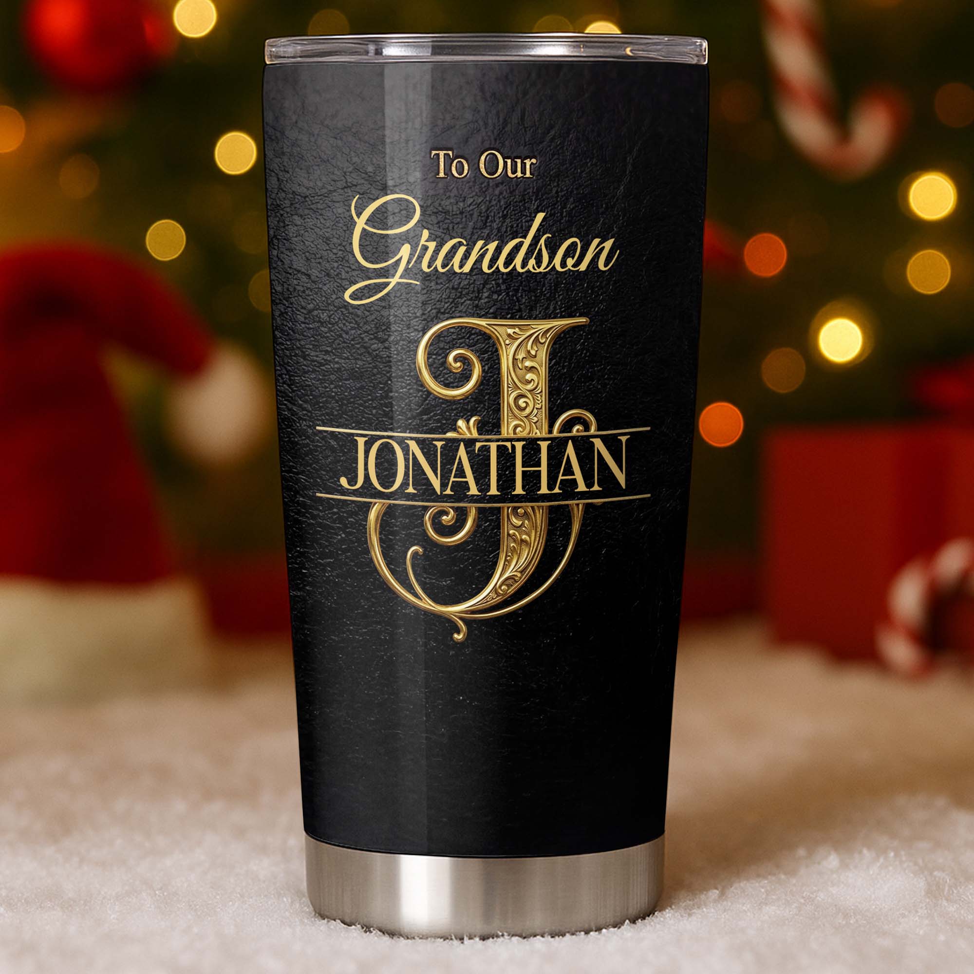 Personalized Stainless Steel Tumbler Custom Name Gift for Grandson