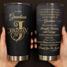Load image into Gallery viewer, Personalized Stainless Steel Tumbler Custom Name Gift for Grandson
