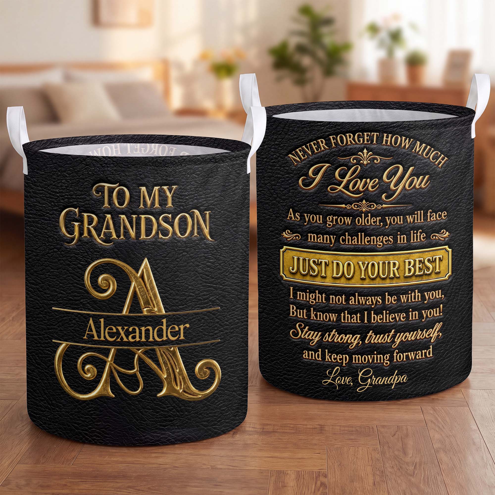 Personalized Storage Basket Custom Name Gift for Grandson
