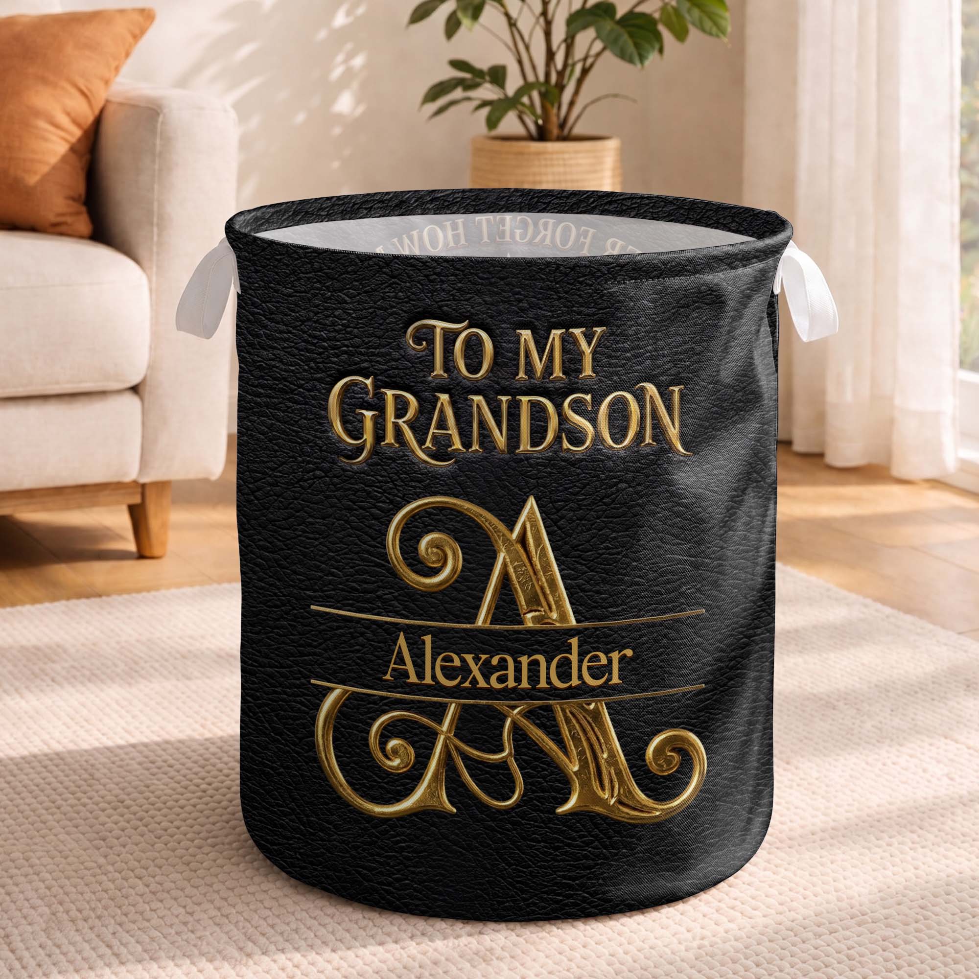 Personalized Storage Basket Custom Name Gift for Grandson