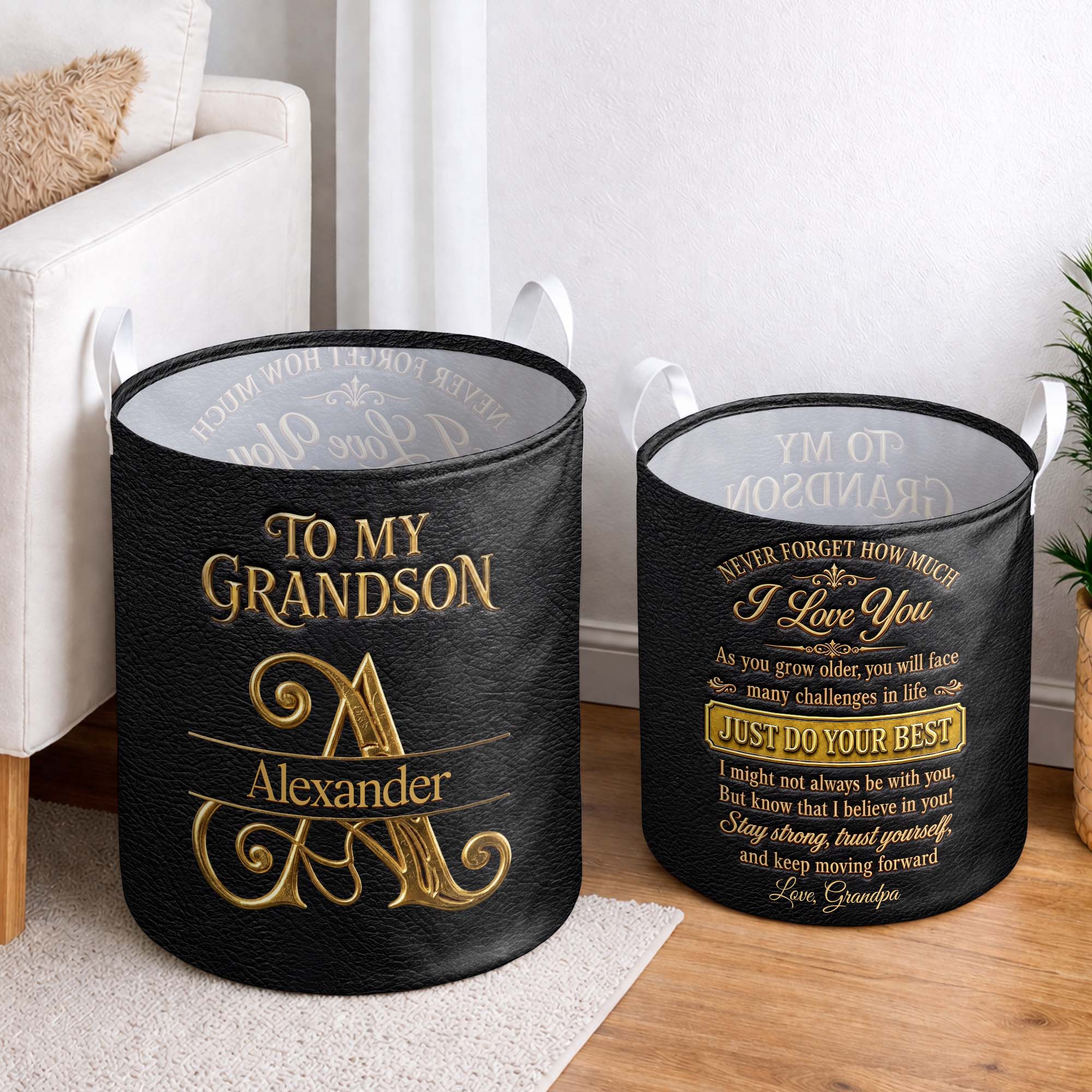 Personalized Storage Basket Custom Name Gift for Grandson