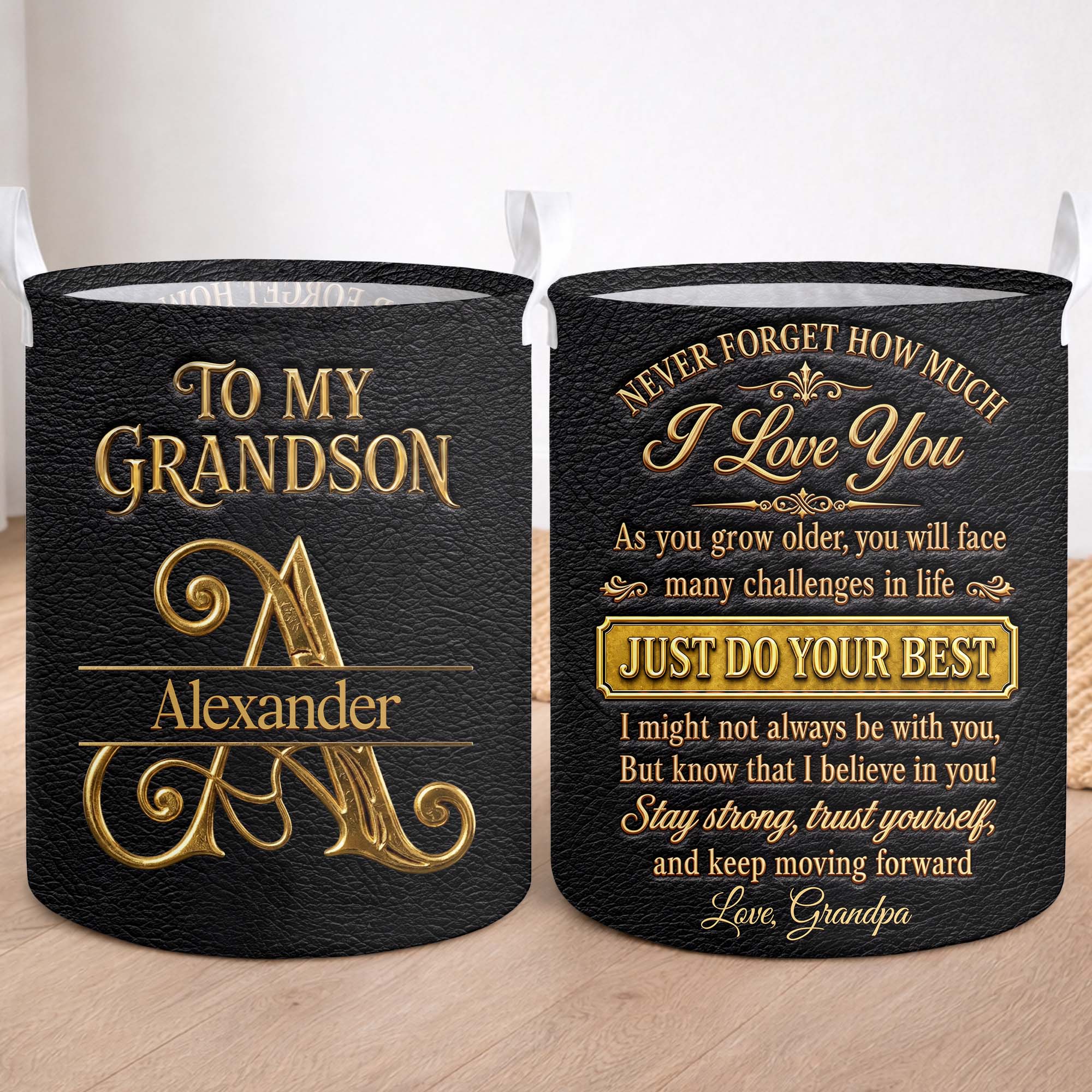 Personalized Storage Basket Custom Name Gift for Grandson