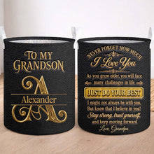 Load image into Gallery viewer, Personalized Storage Basket Custom Name Gift for Grandson
