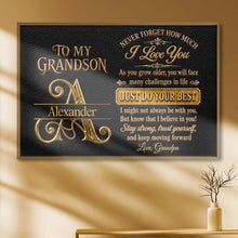 Load image into Gallery viewer, Personalized 3D Golden Initial Poster Gift for Grandson
