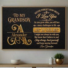 Load image into Gallery viewer, Personalized 3D Golden Initial Poster Gift for Grandson
