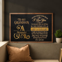 Load image into Gallery viewer, Personalized 3D Golden Initial Poster Gift for Grandson
