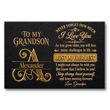 Load image into Gallery viewer, Personalized 3D Golden Initial Poster Gift for Grandson
