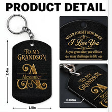 Load image into Gallery viewer, Personalized Stainless Steel Keychain for Grandson Love Note Gift
