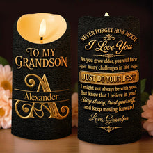Load image into Gallery viewer, Personalized Flameless LED Candle Custom Gift for Grandson

