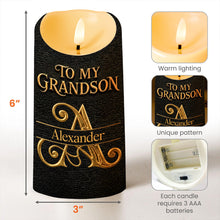Load image into Gallery viewer, Personalized Flameless LED Candle Custom Gift for Grandson

