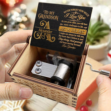 Load image into Gallery viewer, Personalized Wooden Music Box Custom for Grandson Love You

