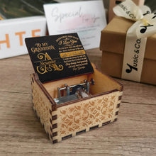 Load image into Gallery viewer, Personalized Wooden Music Box Custom for Grandson Love You
