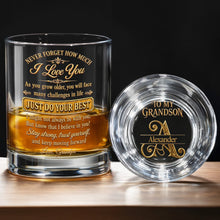 Load image into Gallery viewer, Personalized Whiskey Glass Custom Name Gift for Grandson
