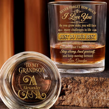 Load image into Gallery viewer, Personalized Whiskey Glass Custom Name Gift for Grandson
