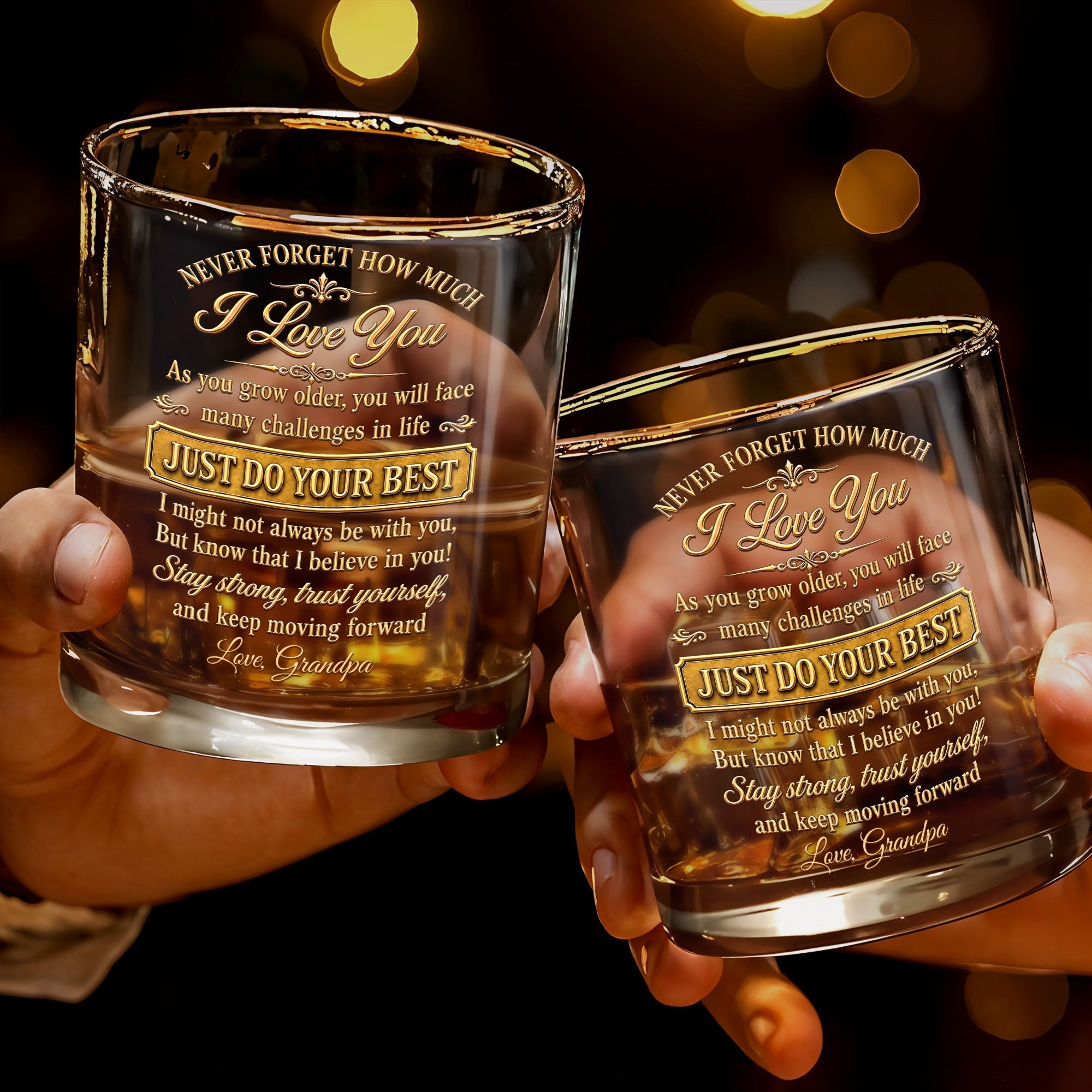 Personalized Whiskey Glass Custom Name Gift for Grandson