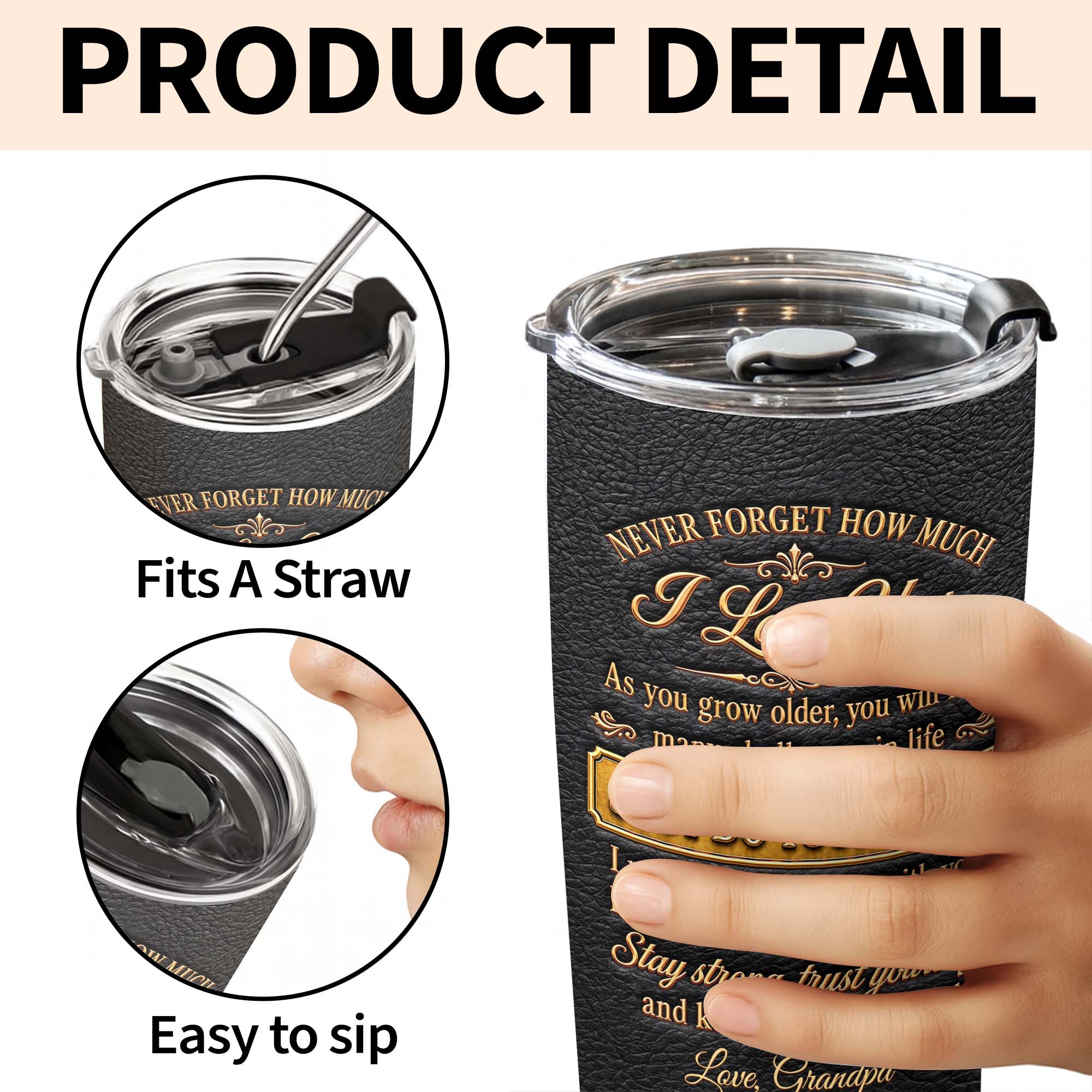 Personalized 20oz Stainless Steel Tumbler for Grandson Gift