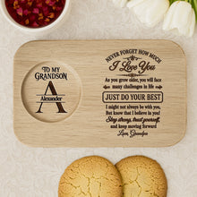 Load image into Gallery viewer, Personalized Engraved Serving Board with Cup Holder for Grandson
