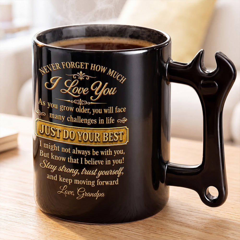 Personalized Wrench Handle Coffee Mug Custom Name Gift for Grandson