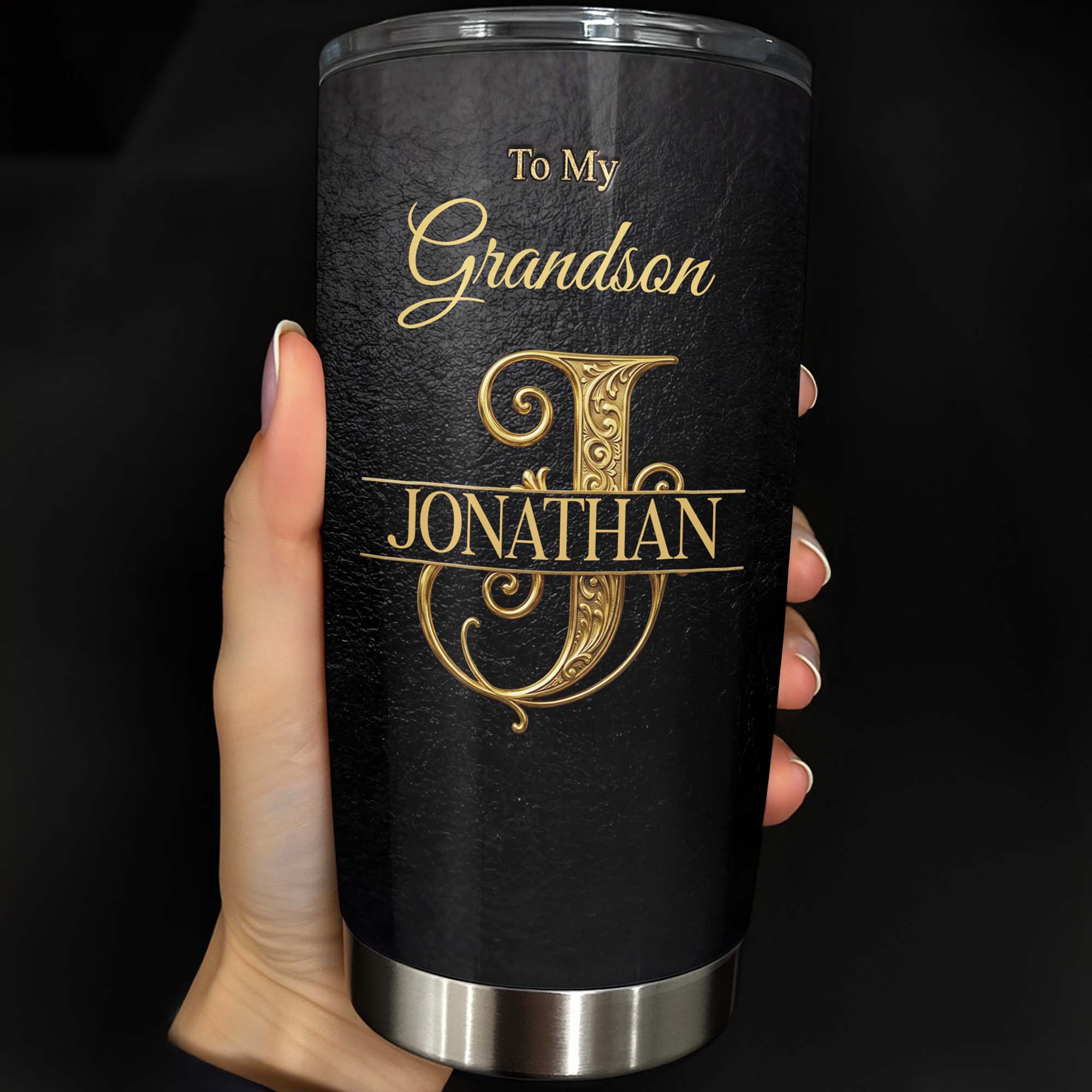 Personalized Monogram Initial Tumbler for Grandson 20oz 30oz