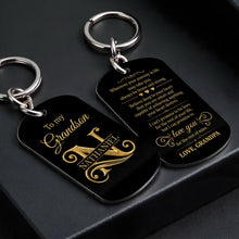 Load image into Gallery viewer, Personalized Stainless Steel Keychain for Grandson Gift Idea
