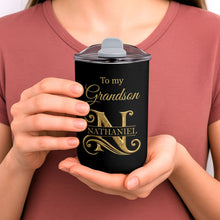 Load image into Gallery viewer, Personalized Stainless Steel Tumbler Custom Monogram Gift for Grandson
