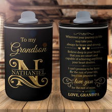 Load image into Gallery viewer, Personalized Stainless Steel Tumbler Custom Monogram Gift for Grandson
