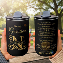 Load image into Gallery viewer, Personalized Stainless Steel Tumbler Custom Monogram Gift for Grandson

