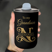 Load image into Gallery viewer, Personalized Stainless Steel Tumbler Custom Monogram Gift for Grandson
