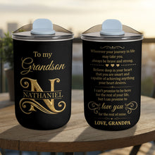 Load image into Gallery viewer, Personalized Stainless Steel Tumbler Custom Monogram Gift for Grandson
