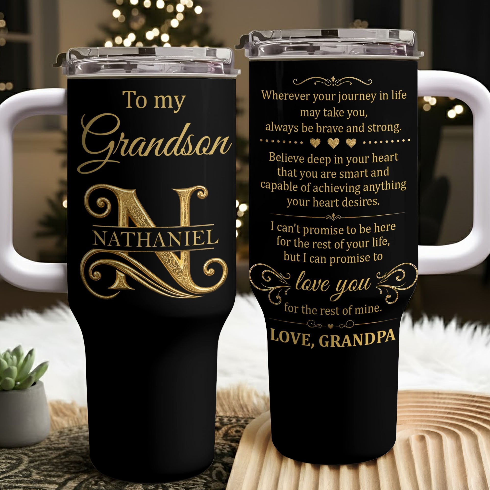 Personalized 40oz Tumbler Custom Name Gift for Grandson