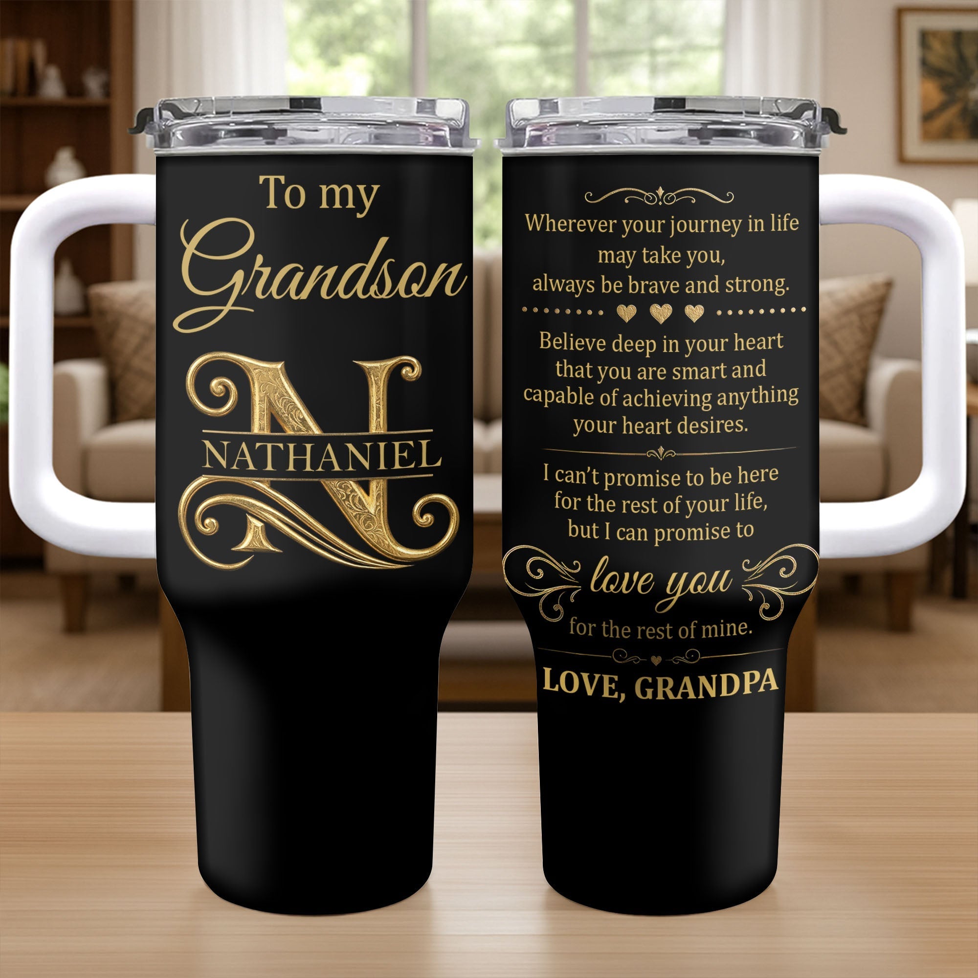 Personalized 40oz Tumbler Custom Name Gift for Grandson