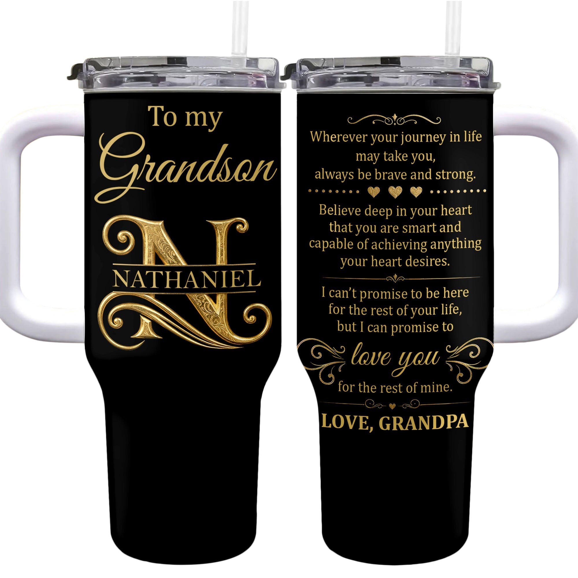 Personalized 40oz Tumbler Custom Name Gift for Grandson