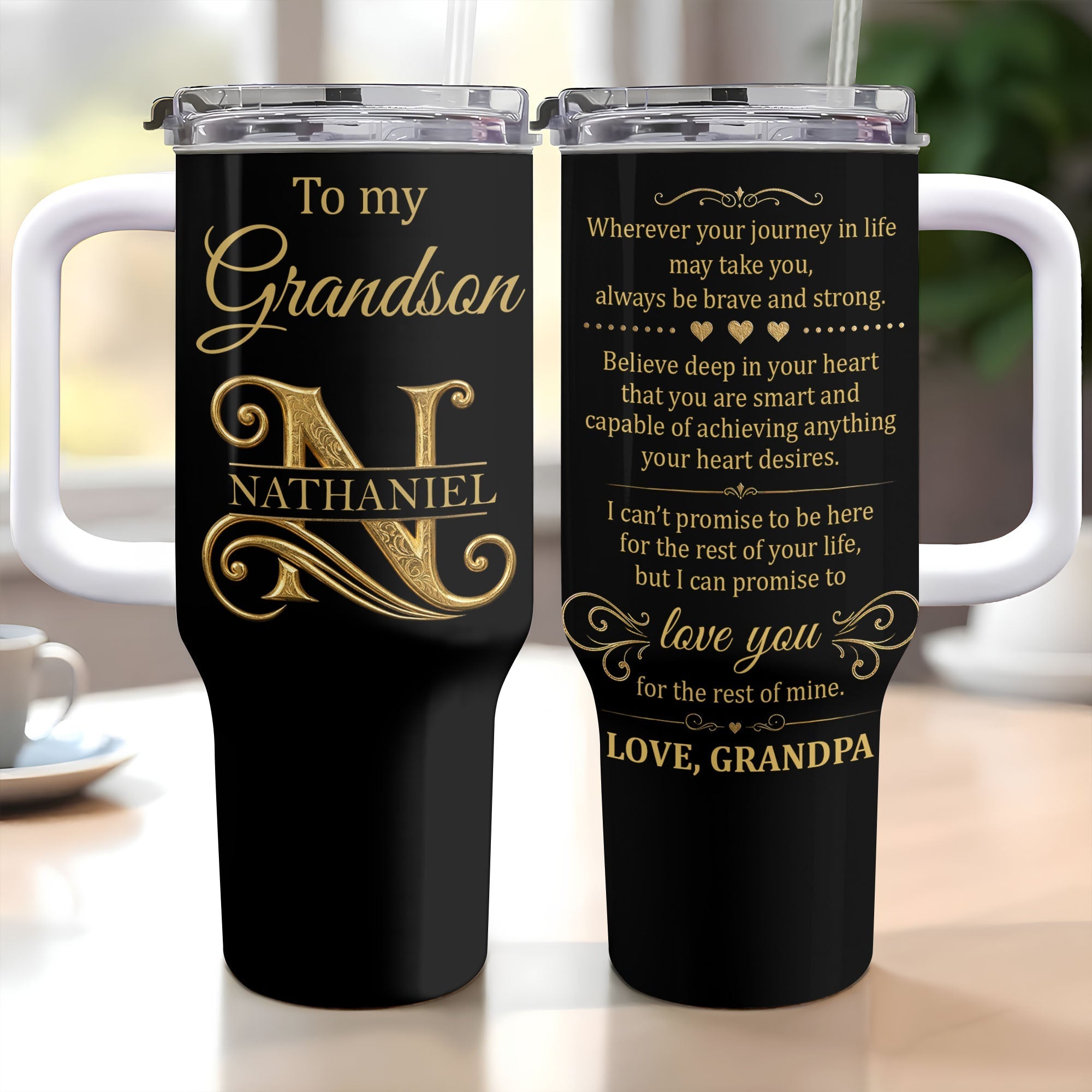 Personalized 40oz Tumbler Custom Name Gift for Grandson