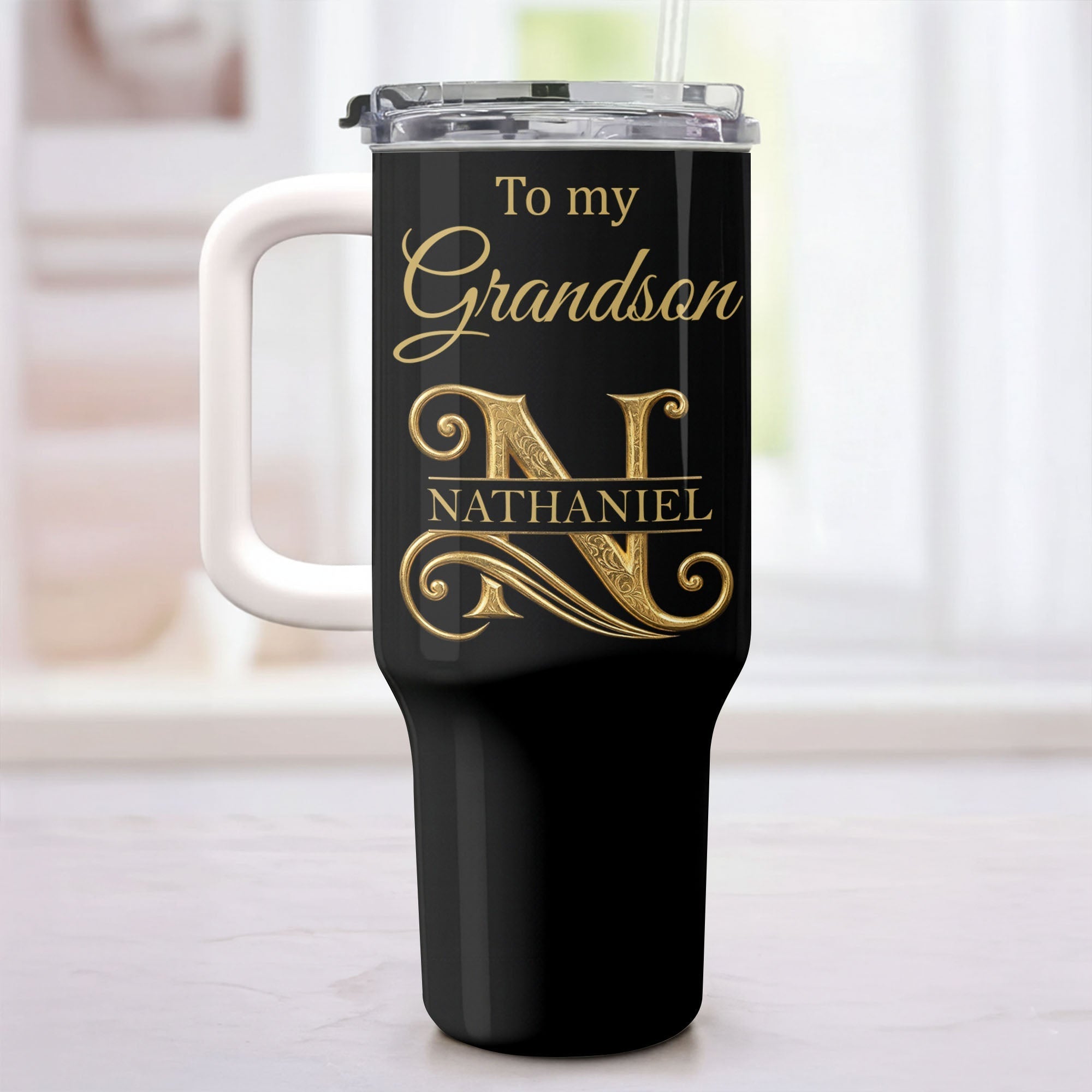 Personalized 40oz Tumbler Custom Name Gift for Grandson