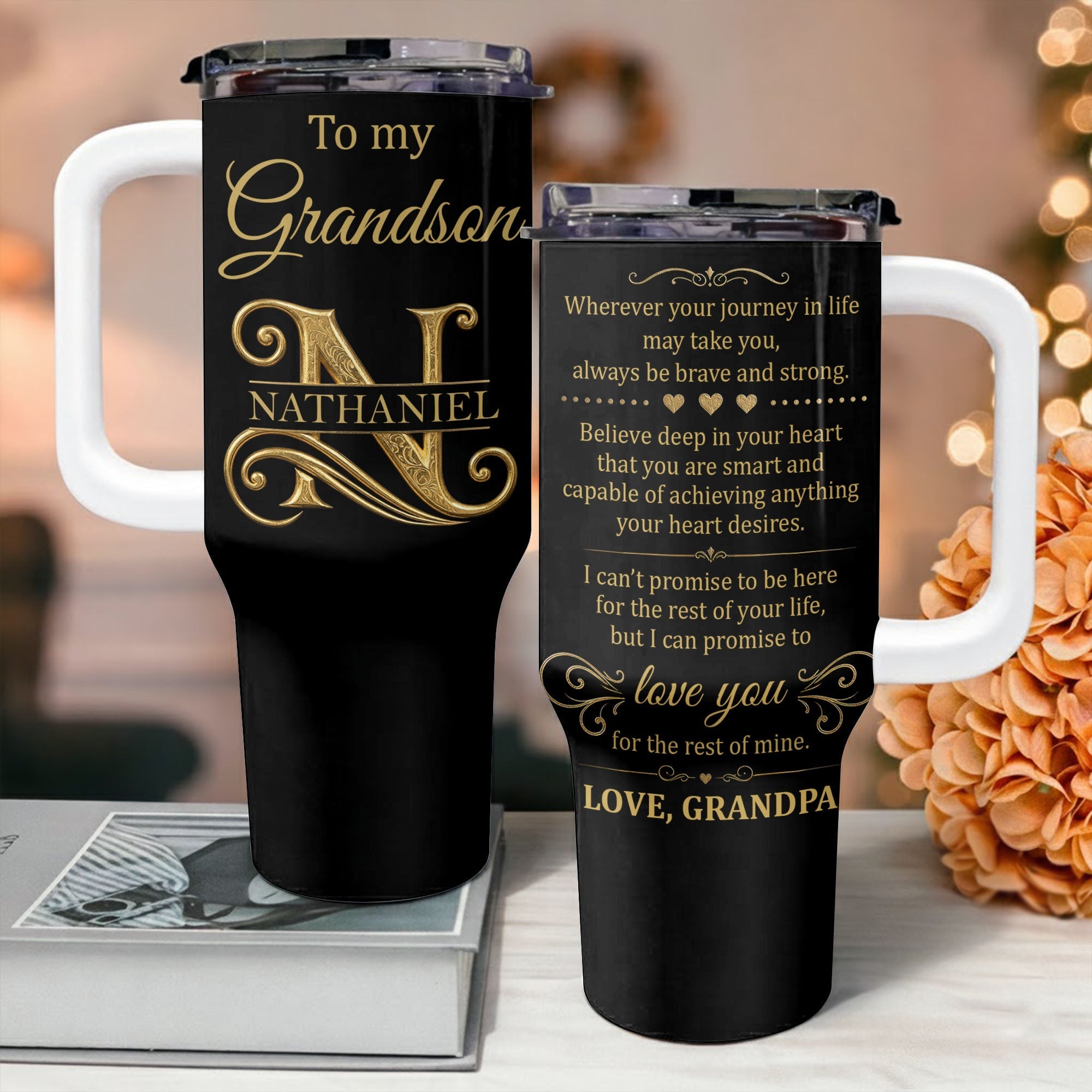 Personalized 40oz Tumbler Custom Name Gift for Grandson
