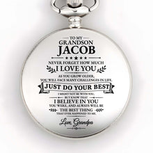 Load image into Gallery viewer, Personalized Silver-Plated Pocket Watch for Grandson Gift
