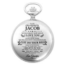 Load image into Gallery viewer, Personalized Silver-Plated Pocket Watch for Grandson Gift
