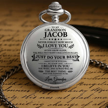 Load image into Gallery viewer, Personalized Silver-Plated Pocket Watch for Grandson Gift
