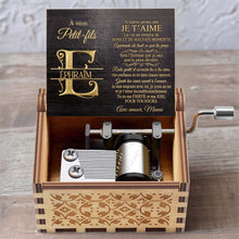 Load image into Gallery viewer, Personalized Wooden Music Box Custom Initial Gift for Grandson
