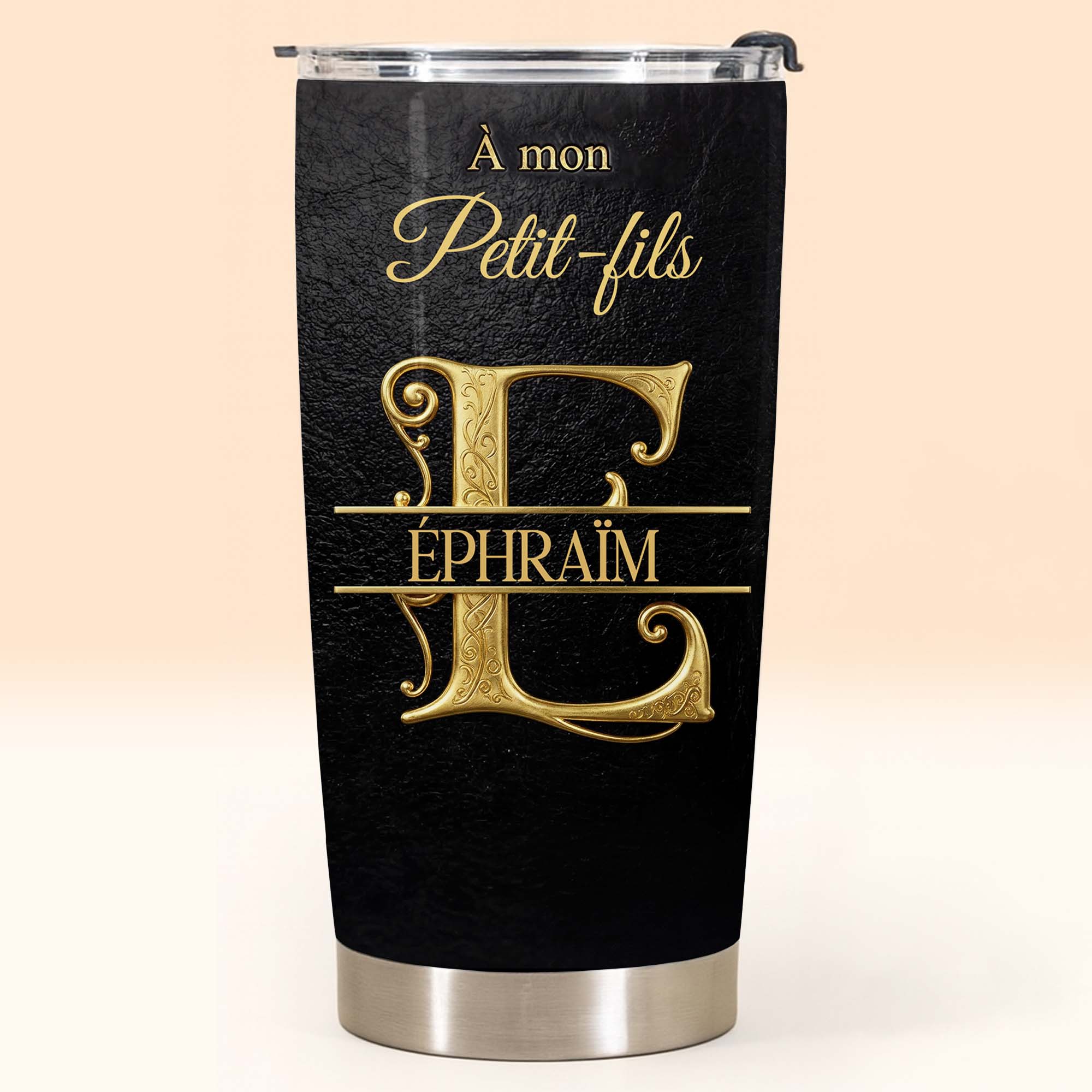 Personalized Stainless Steel Tumbler Custom Monogram Gift for Grandson