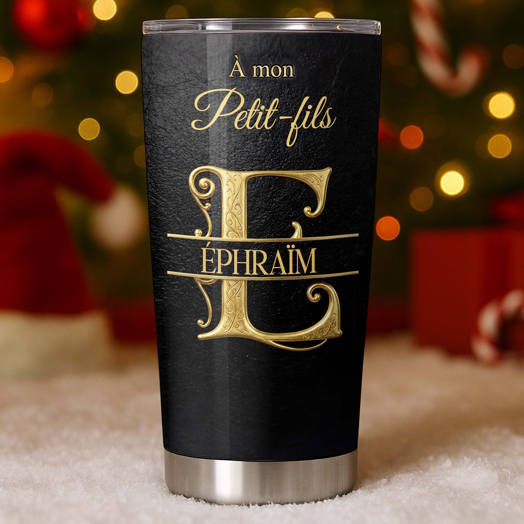 Personalized Stainless Steel Tumbler Custom Monogram Gift for Grandson