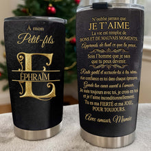 Load image into Gallery viewer, Personalized Stainless Steel Tumbler Custom Monogram Gift for Grandson
