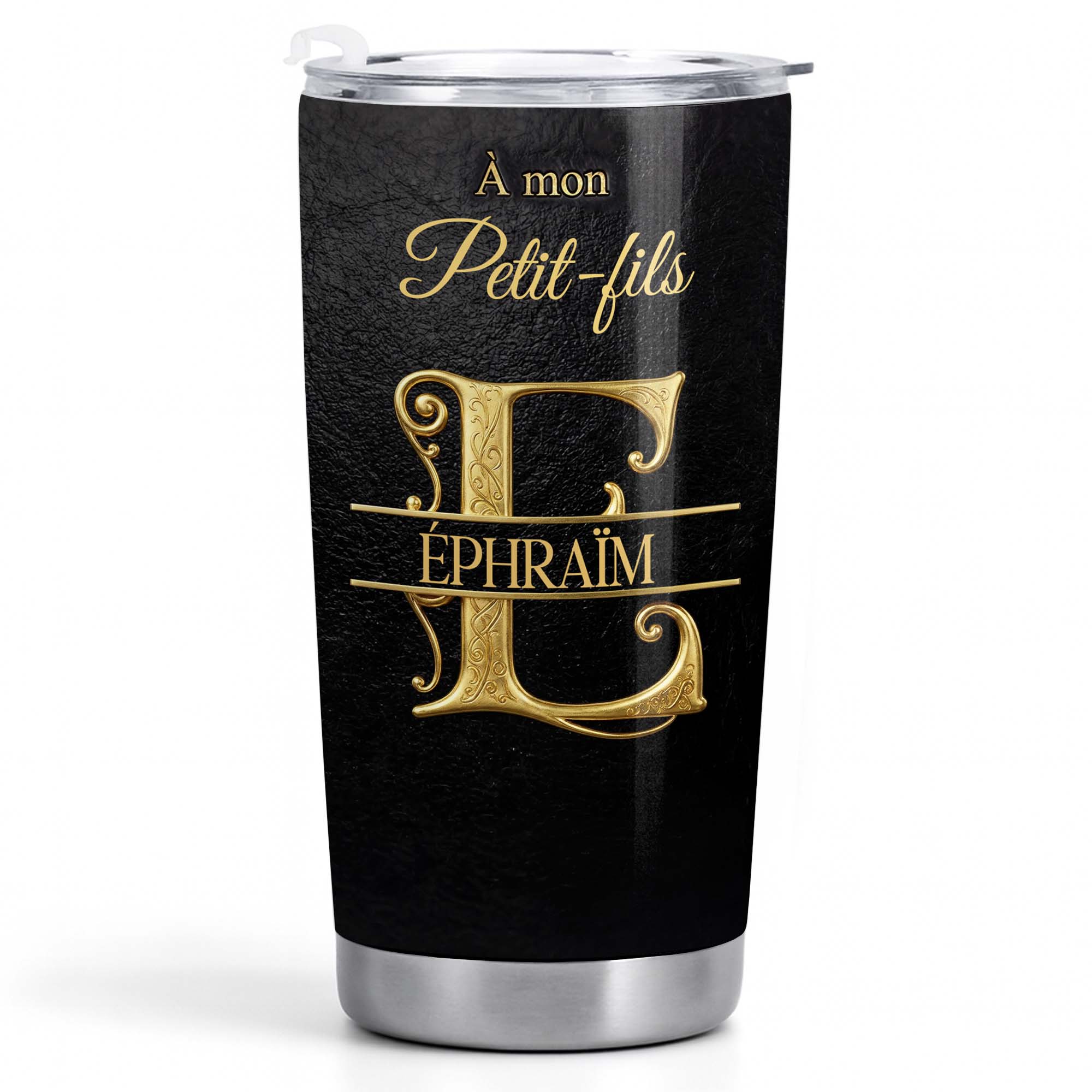 Personalized Stainless Steel Tumbler Custom Monogram Gift for Grandson